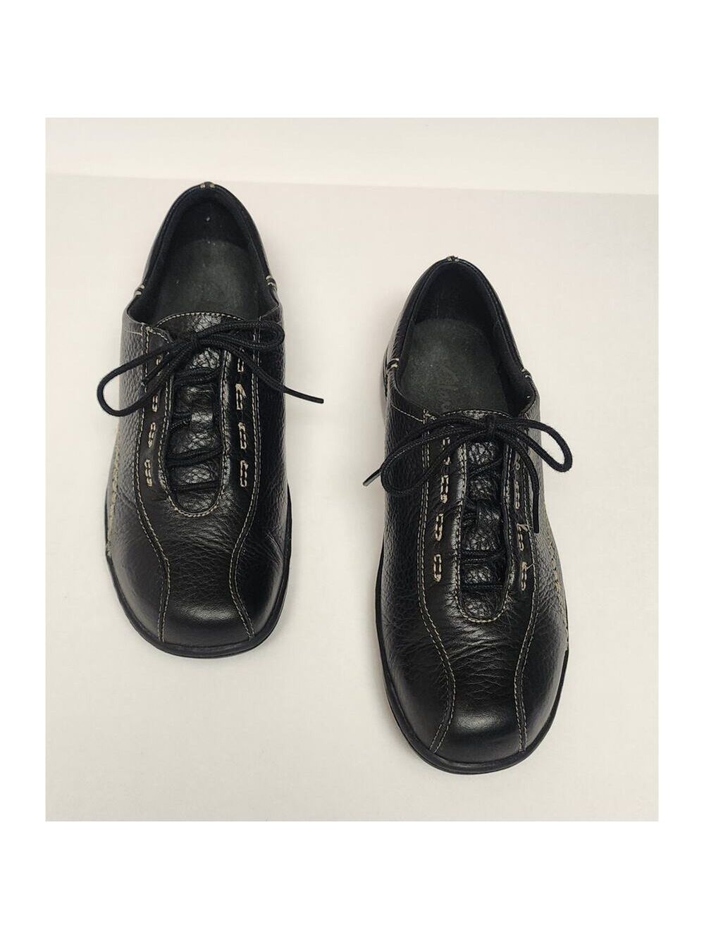 Clarks Viola Black Leather Loafer Lace Up Casual Shoes Size 7 Medium - Picture 1 of 8